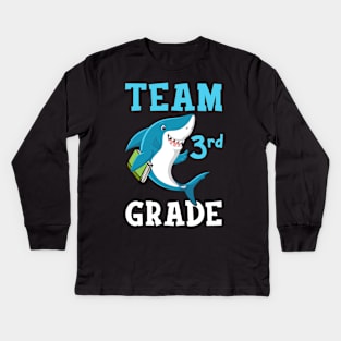 3rd Grade Teacher Student Shirts Shark Back To School Gift Kids Long Sleeve T-Shirt